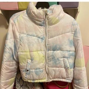 Multicolor puffer coat size - XL